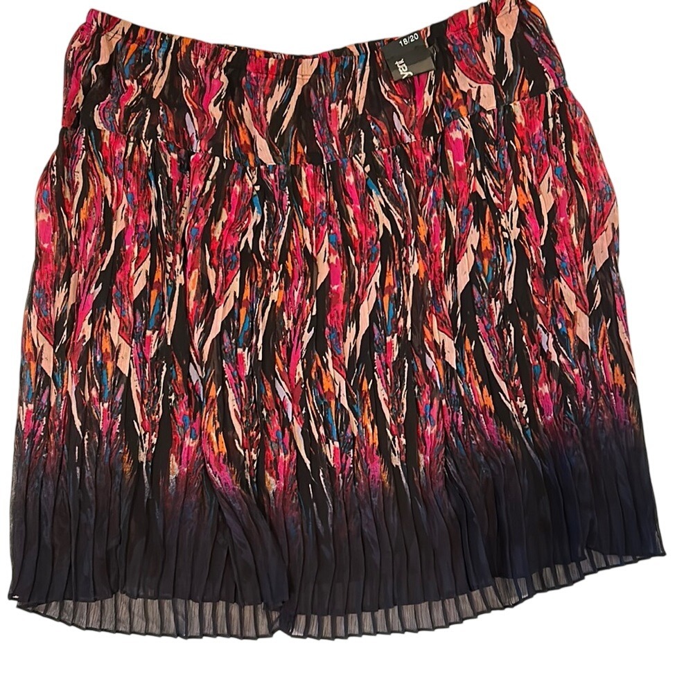 Lane Bryant Plus Size 18/20 Multicolor Pleated Midi Skirt
